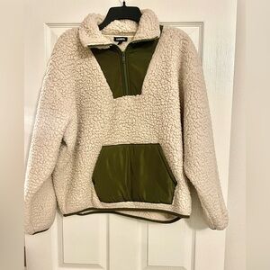 Express Sherpa Quarter Zip Pullover Sweater